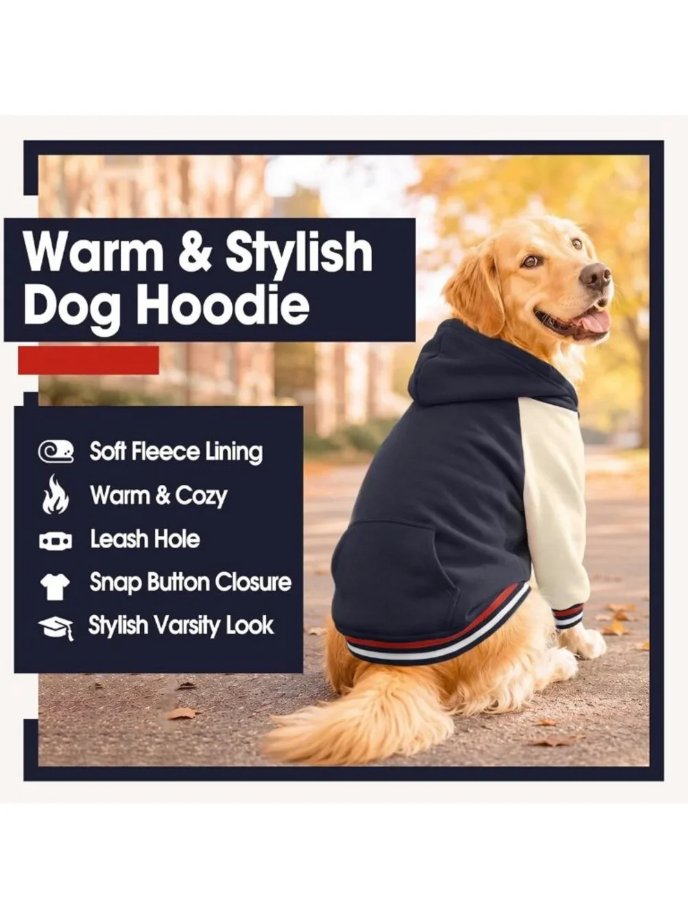 Cozy Fleece Dog Hoodie Sweater - Warm Apparel for Small to XL Dogs